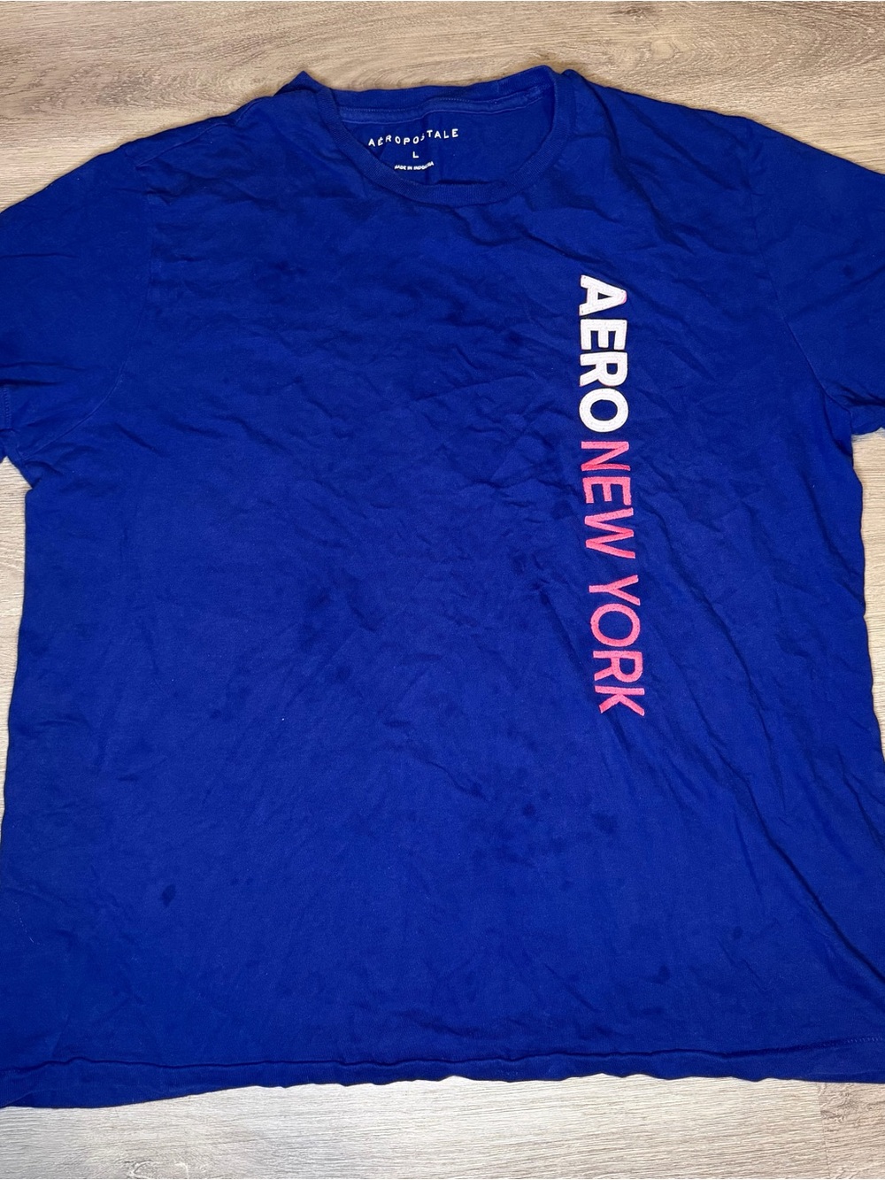 Aeropostale Royal Blue Vertical 'Aero New York' Graphic Tee